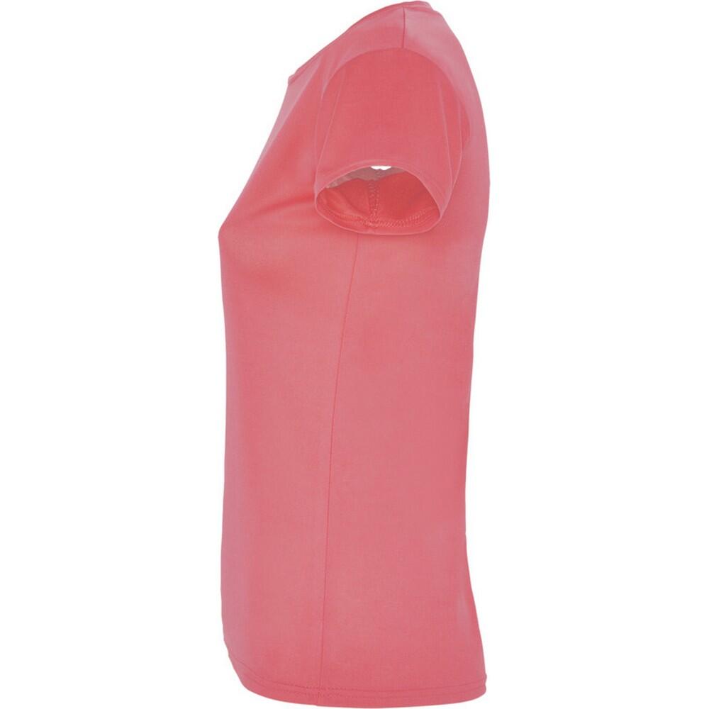 Maglietta Sportiva Maniche Corte Donna Roly Montecarlo Corallo Fluorescente 3/3