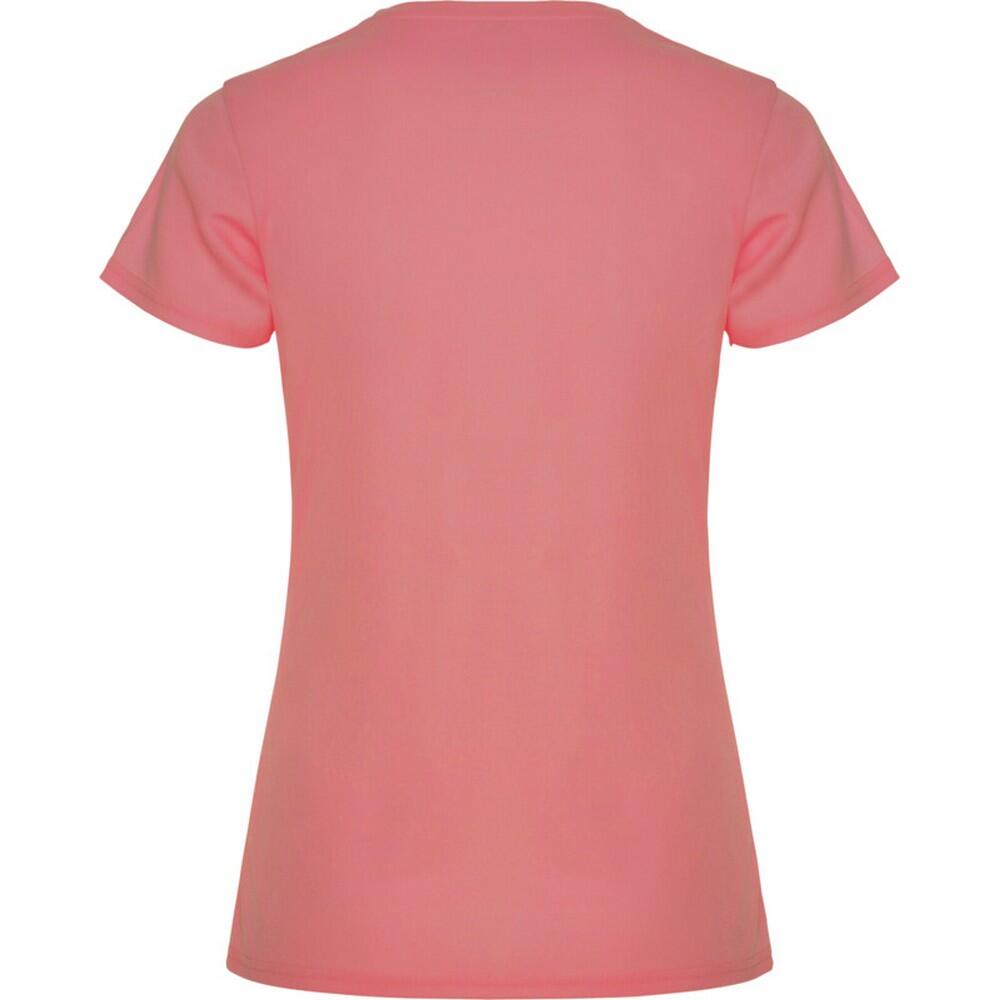 Maglietta Sportiva Maniche Corte Donna Roly Montecarlo Corallo Fluorescente 2/3