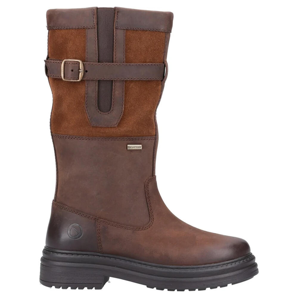 Womens/Ladies Broadwell Suede Mid Calf Boots (Brown) 3/5