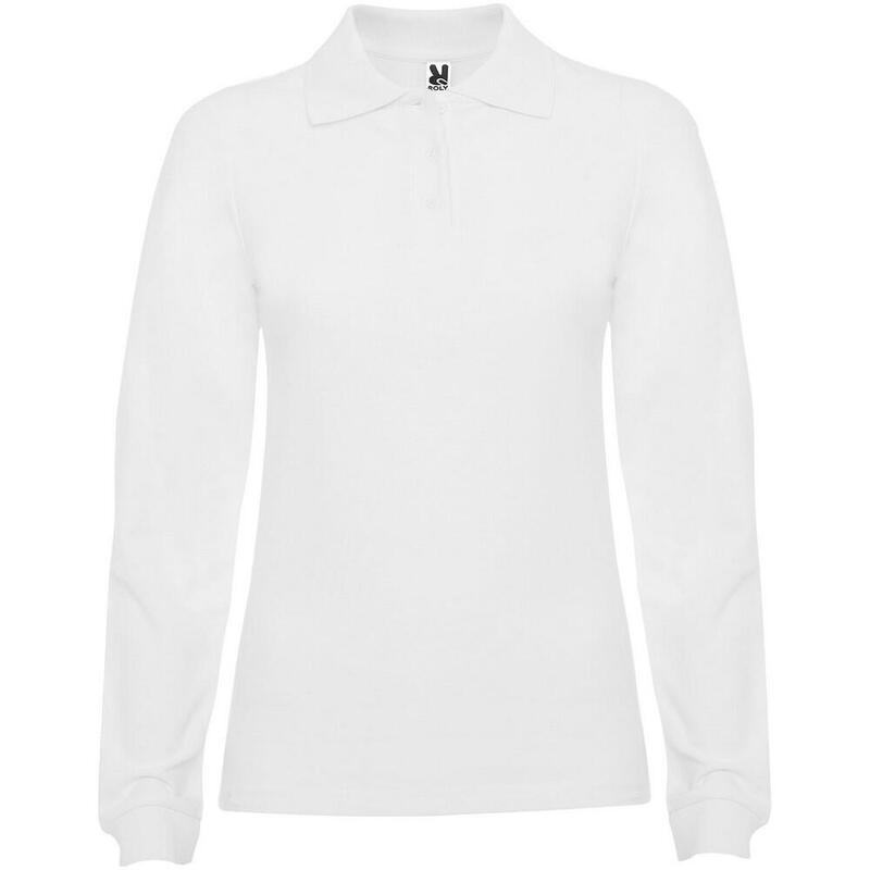 Dames Estrella Poloshirt met Lange Mouwen (Wit)