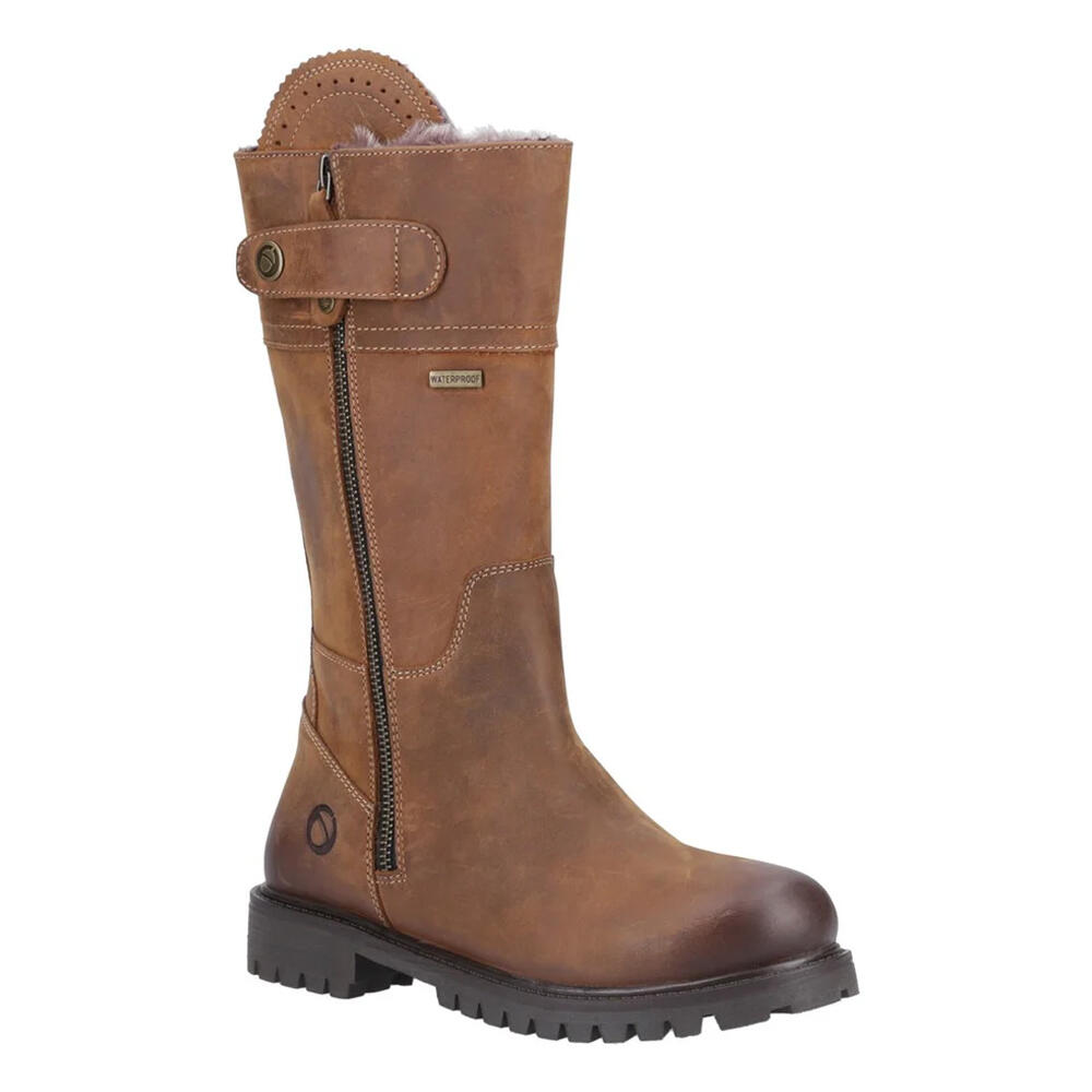 Womens/Ladies Bushcombe Leather Mid Calf Boots (Tan) 1/5