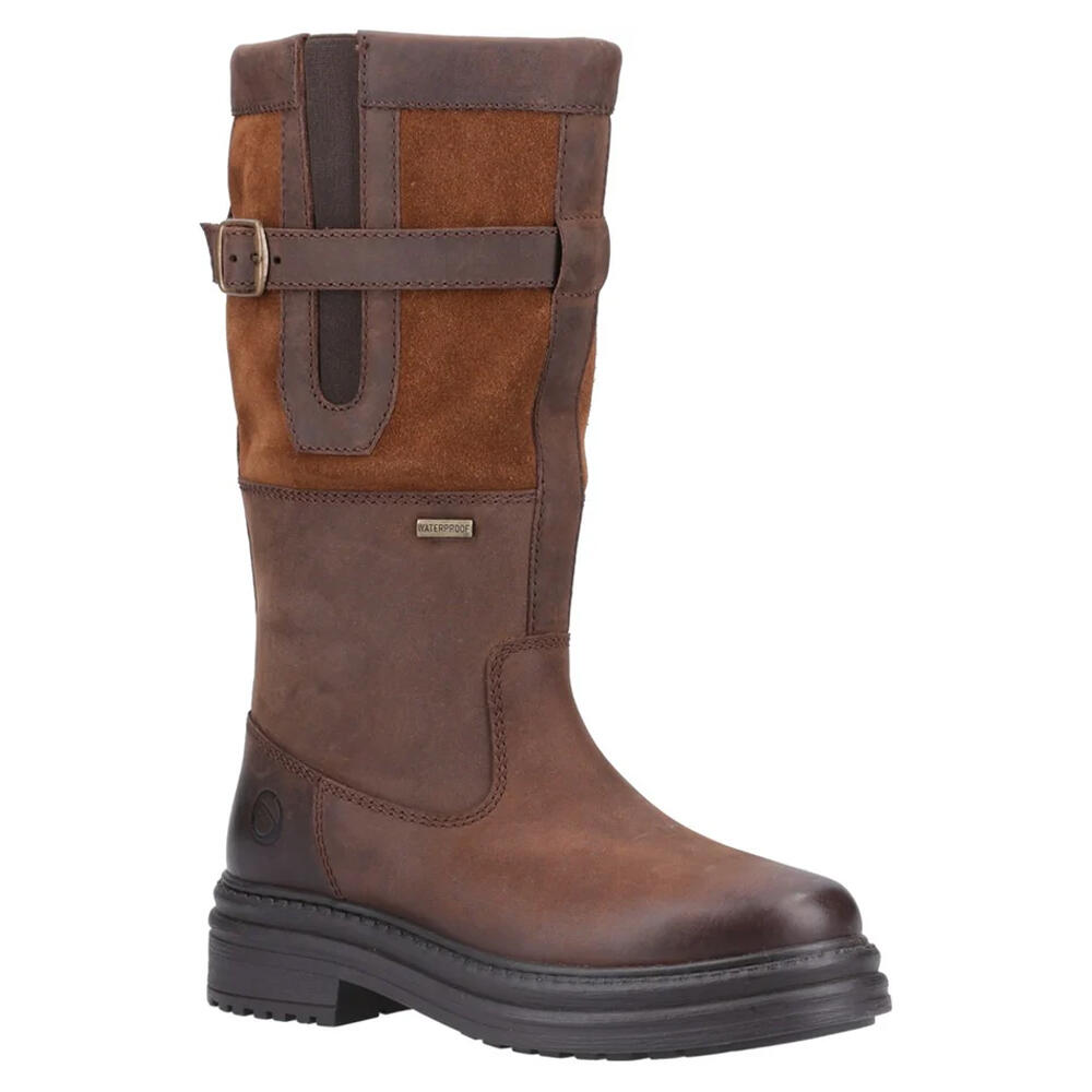 Womens/Ladies Broadwell Suede Mid Calf Boots (Brown) 1/5