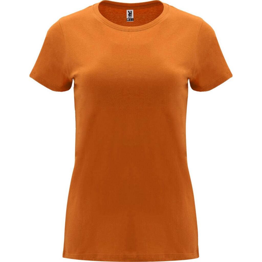Womens/Ladies Capri ShortSleeved TShirt (Orange)
