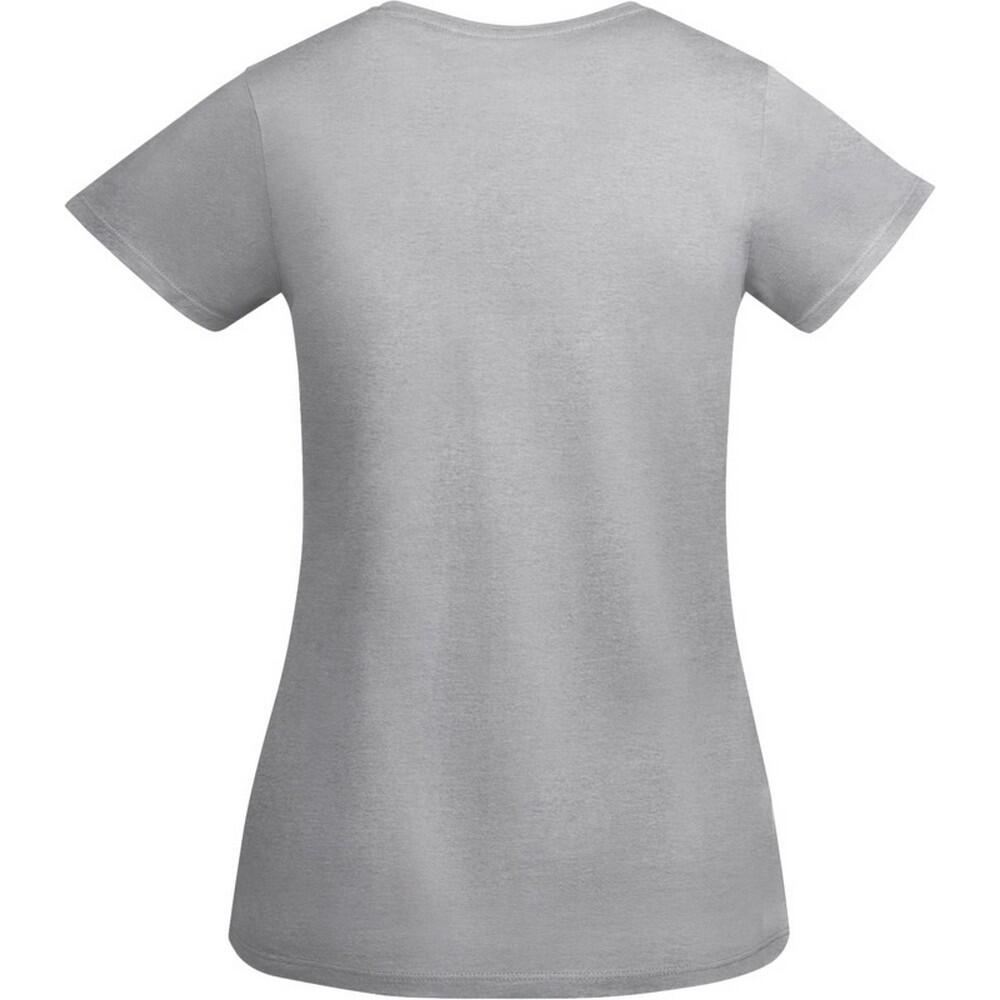 Camiseta Breda de Manga Corta para Mujer Gris Jaspeado 2/4
