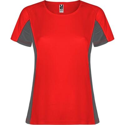 Dames shanghai sport tshirt met korte mouwen (donker lood)