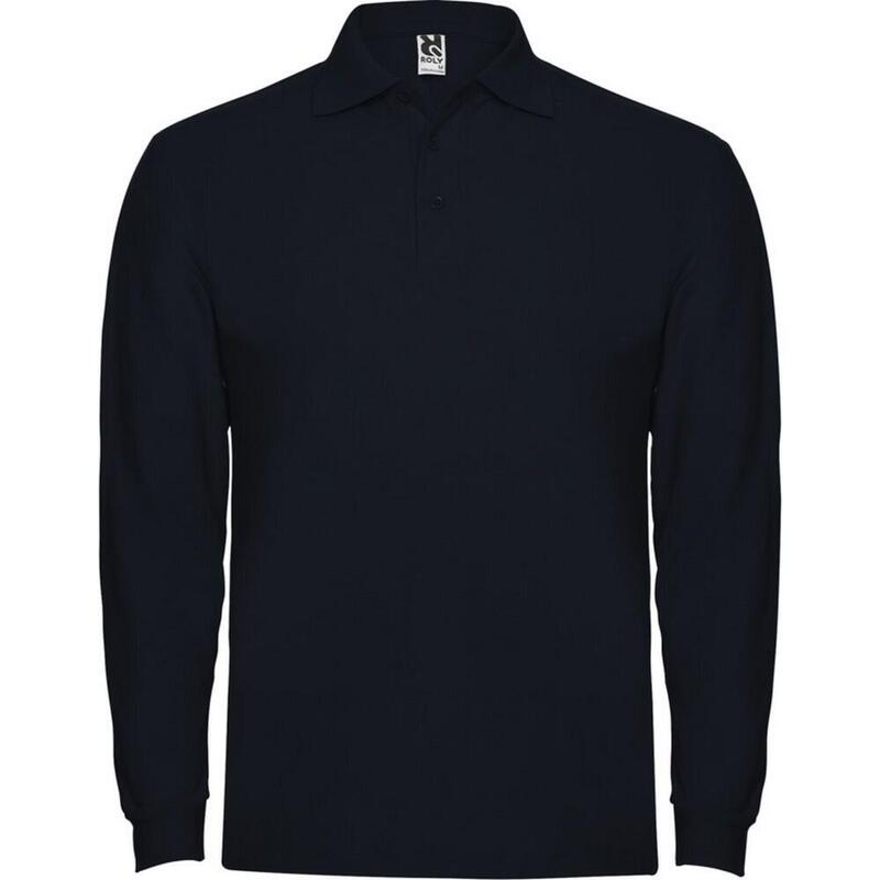 Heren Estrella poloshirt met lange mouwen (Marineblauw)