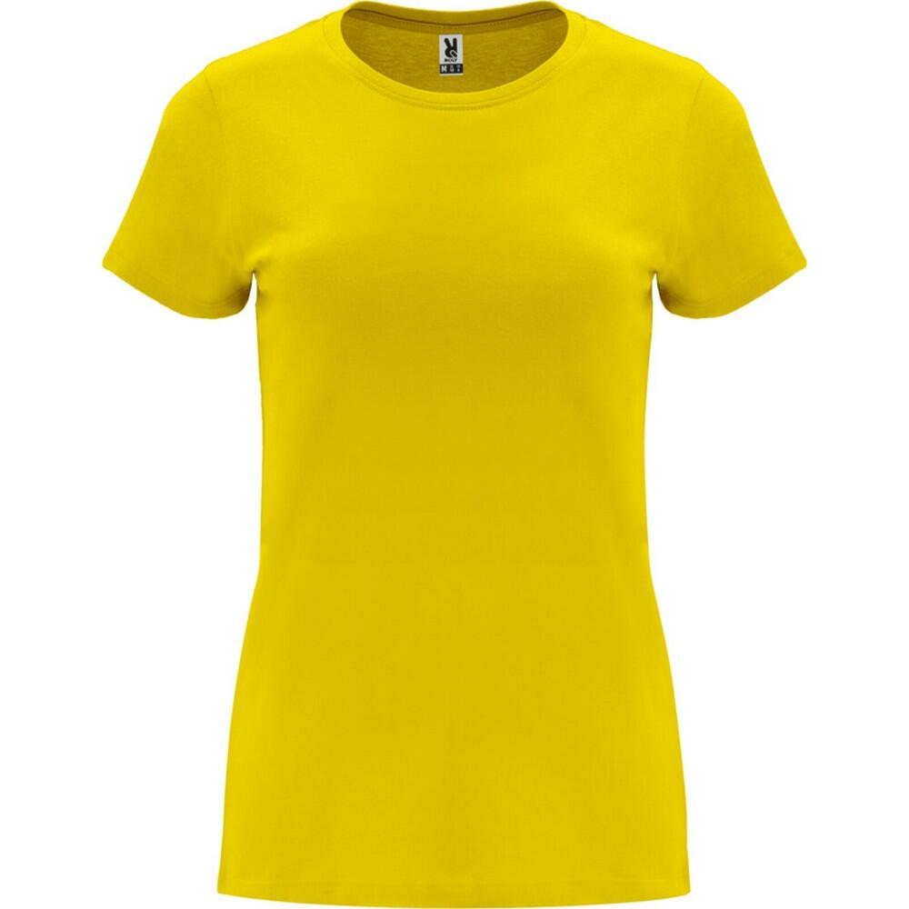Dames capri tshirt met korte mouwen (massief zwart)