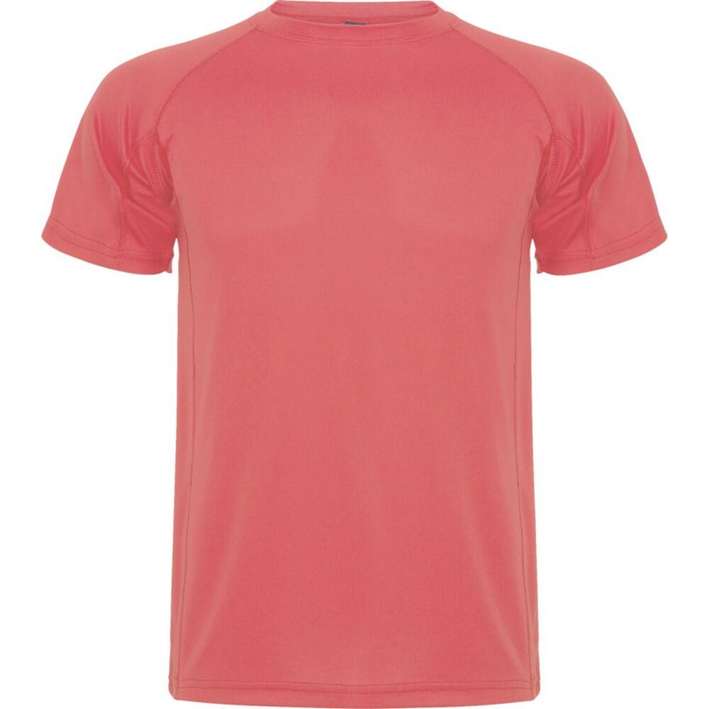 Heren Montecarlo Sport Tshirt met korte mouwen (Fluorescerend koraal)