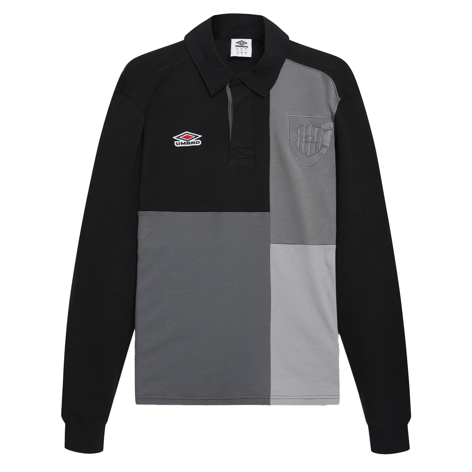 UMBRO Mens Panel Rugby Jersey (Black/Multicoloured)