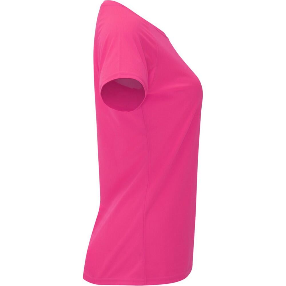 Maglietta Sportiva Maniche Corte Donna Roly Bahrain Rosa Fluorescente 3/4