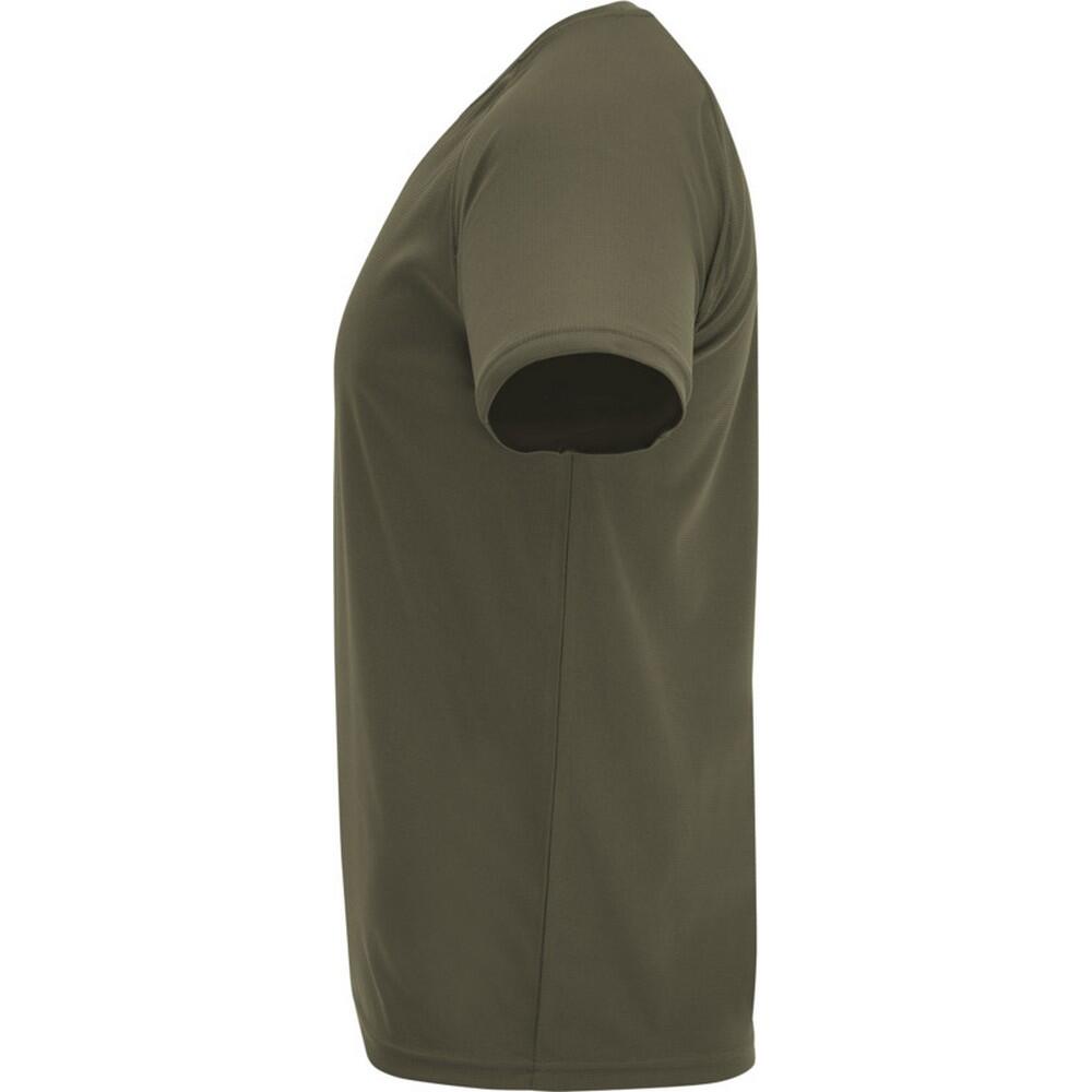Camiseta Bahrain de Manga Corta Deportivo para Hombre Verde Militar 4/4