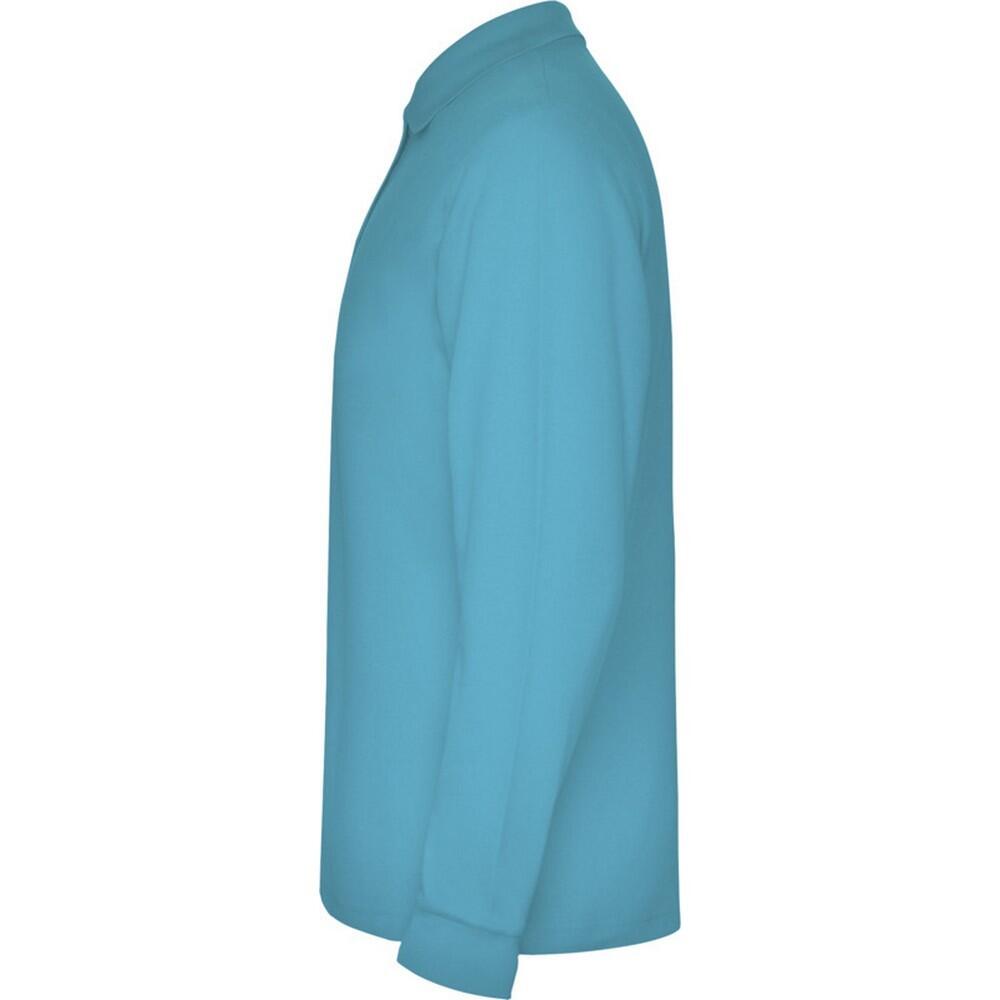 Polo Estrella de Manga Larga para Hombre Turquesa 4/4