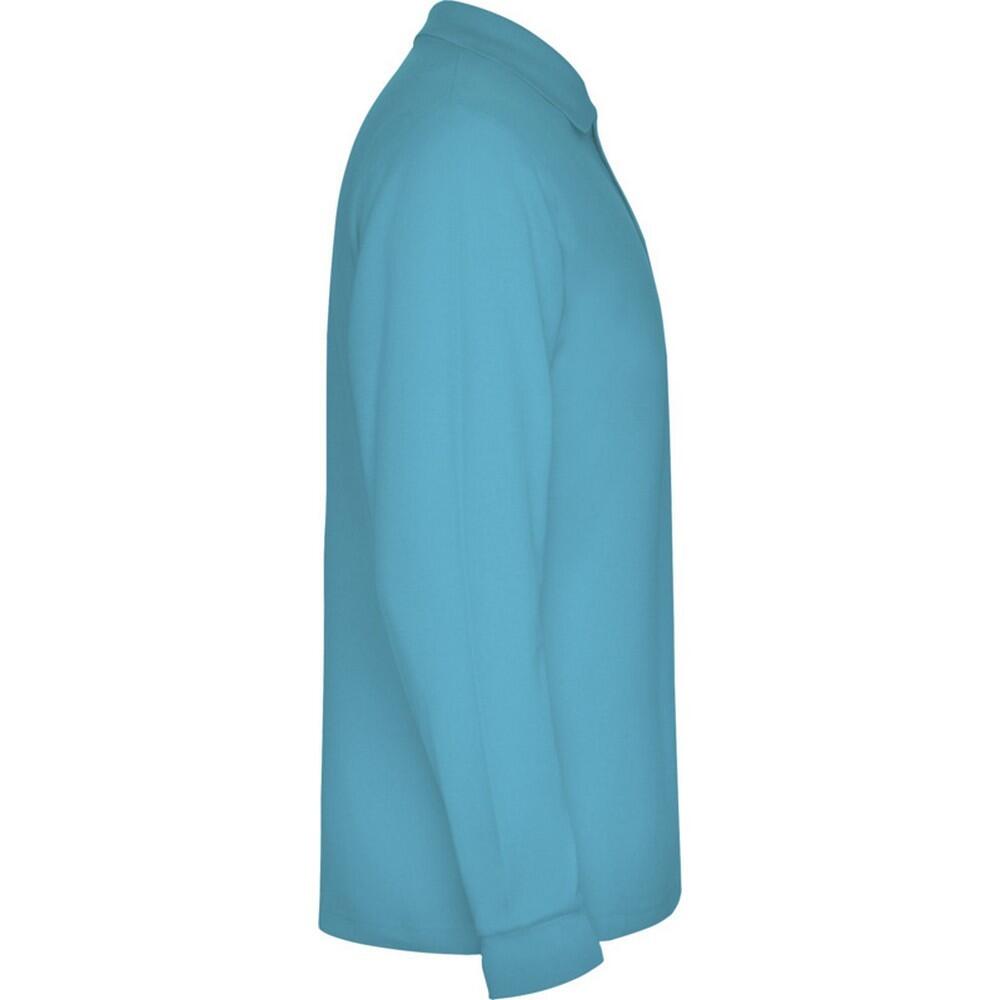 Polo Estrella de Manga Larga para Hombre Turquesa 3/4