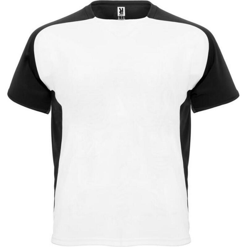 Unisex Bugatti Sport Tshirt voor volwassenen (Wit/Massief Zwart)