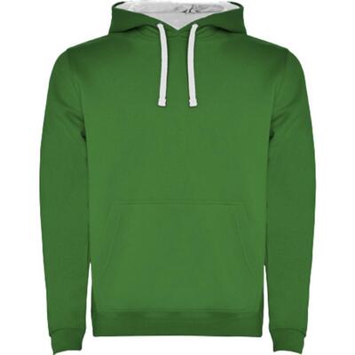 Felpa Con Cappuccio Uomo Roly Urban Verde Kelly Bianco