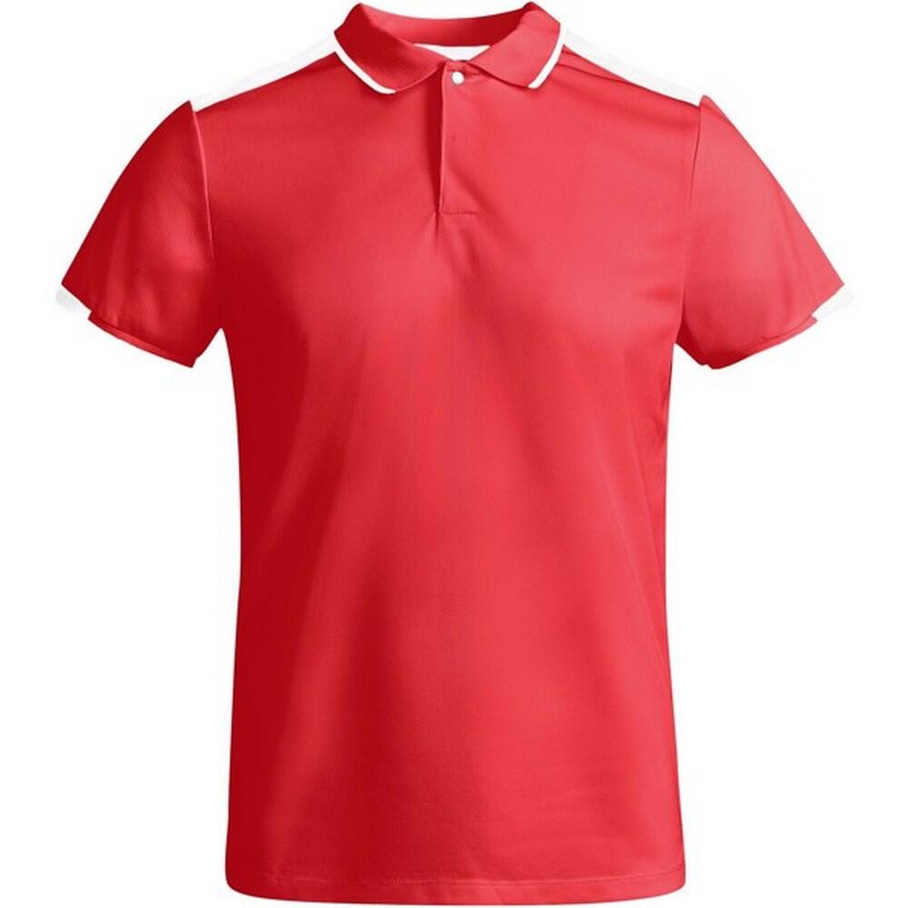 Camisa pólo de manga curta Tamil para homem Vermelho / Branco