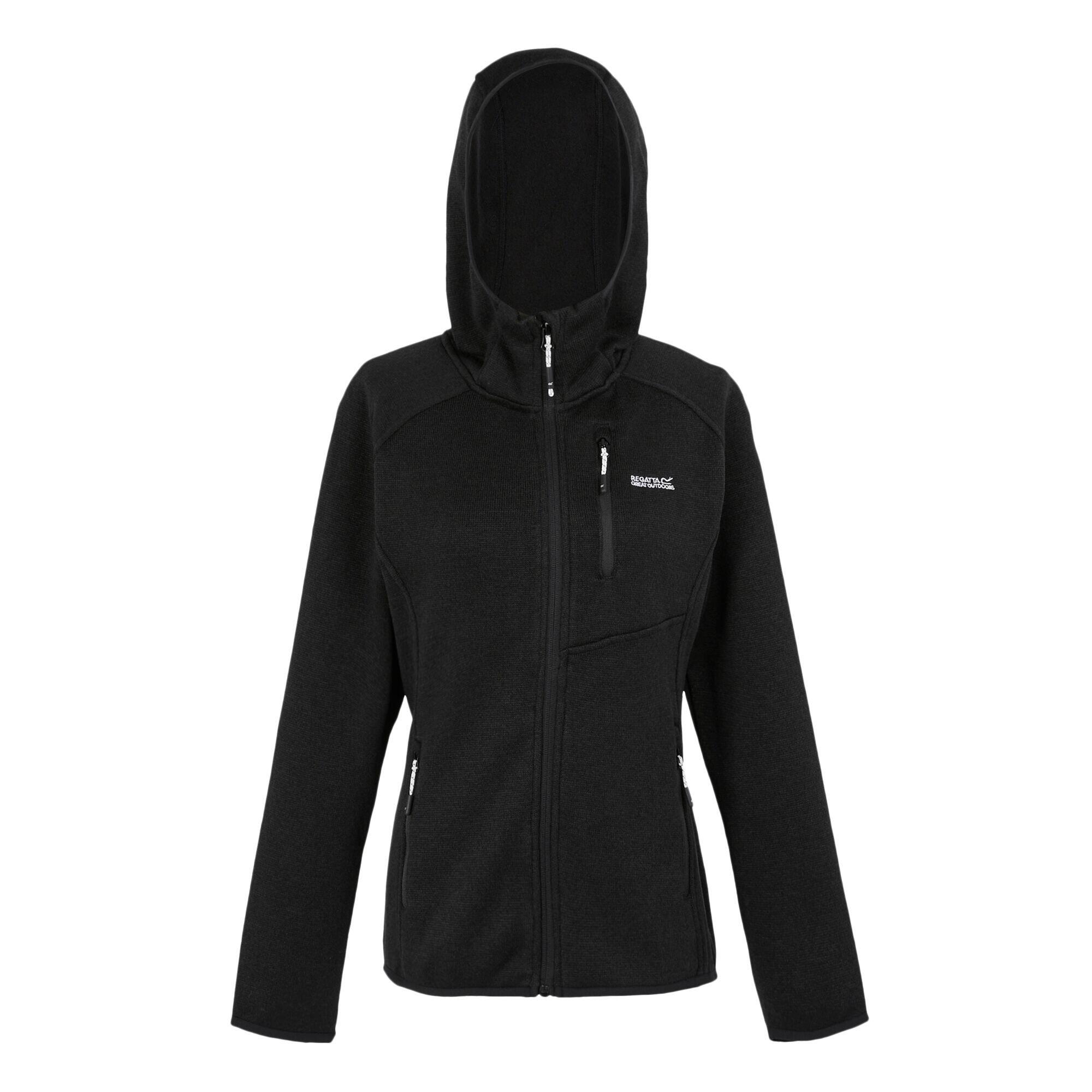 REGATTA Womens/Ladies Newhill Marl Hooded Fleece Jacket (Black)