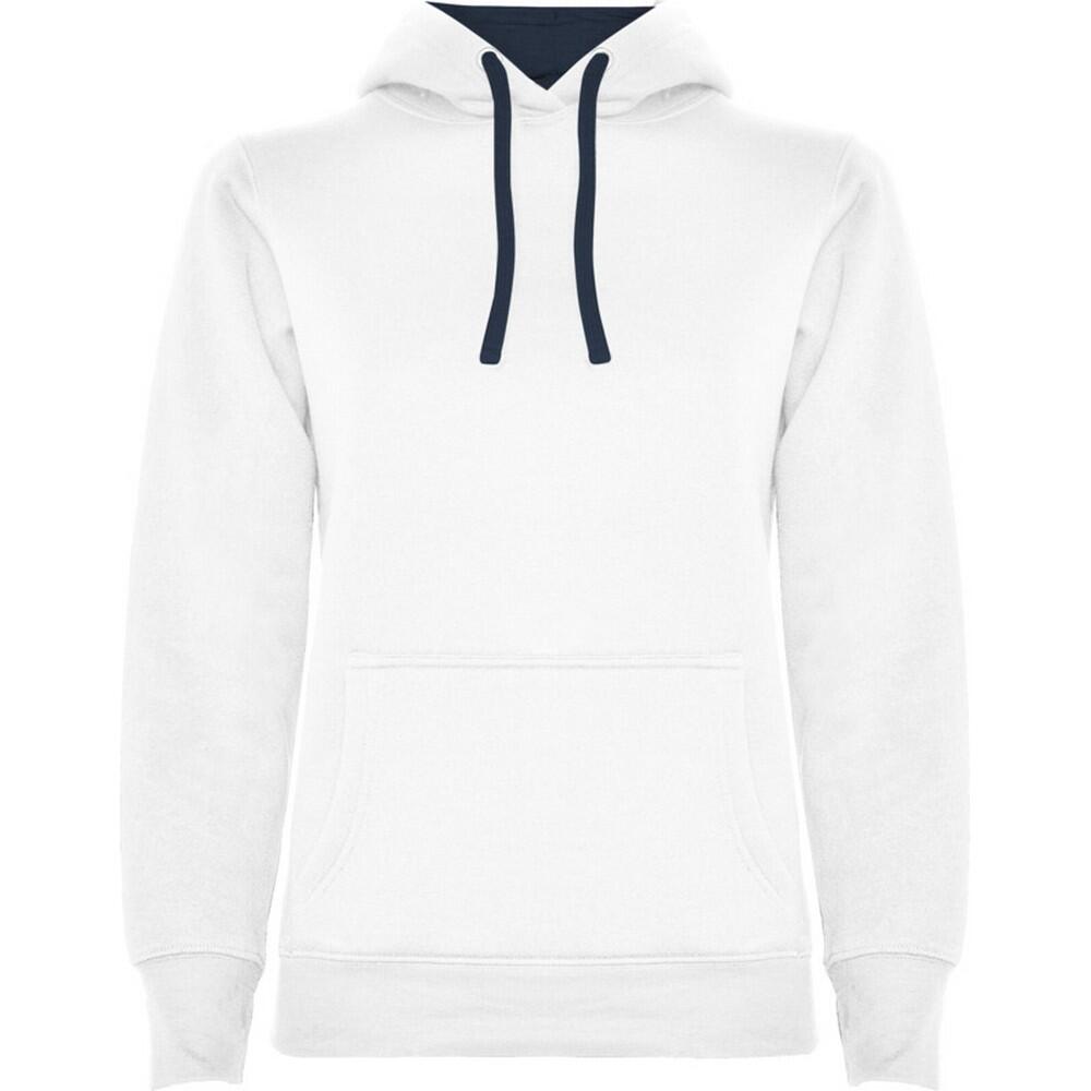 Dames Urban Hoodie (Wit/Zwaar Blauw)