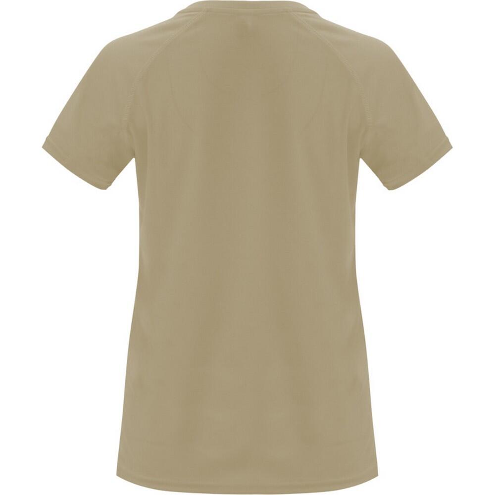 Dames Bahrein Sport Tshirt met korte mouwen (Donker zand) 2/4