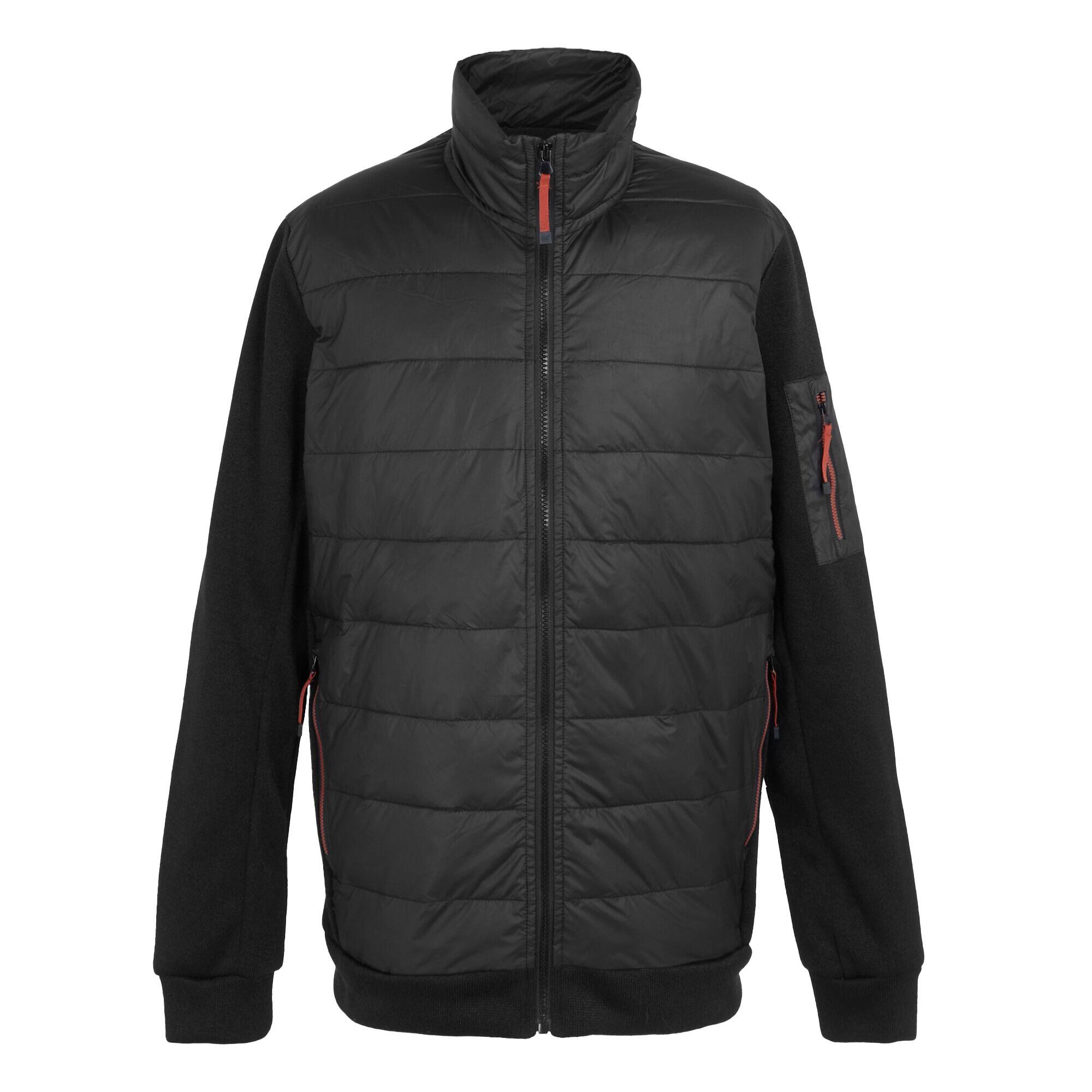 Mens Colliston Baffled Fleece Jacket (Black/Red Ochre) 1/4