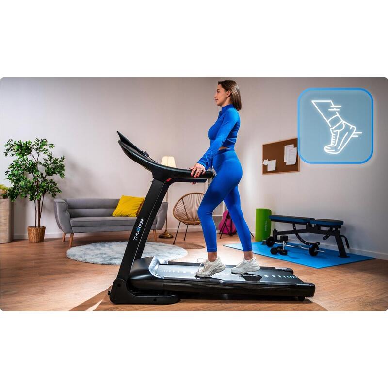 Futópad összecsukható elektromos 160 kg THUNDER PHENOM-S-BLACK 18 km/h