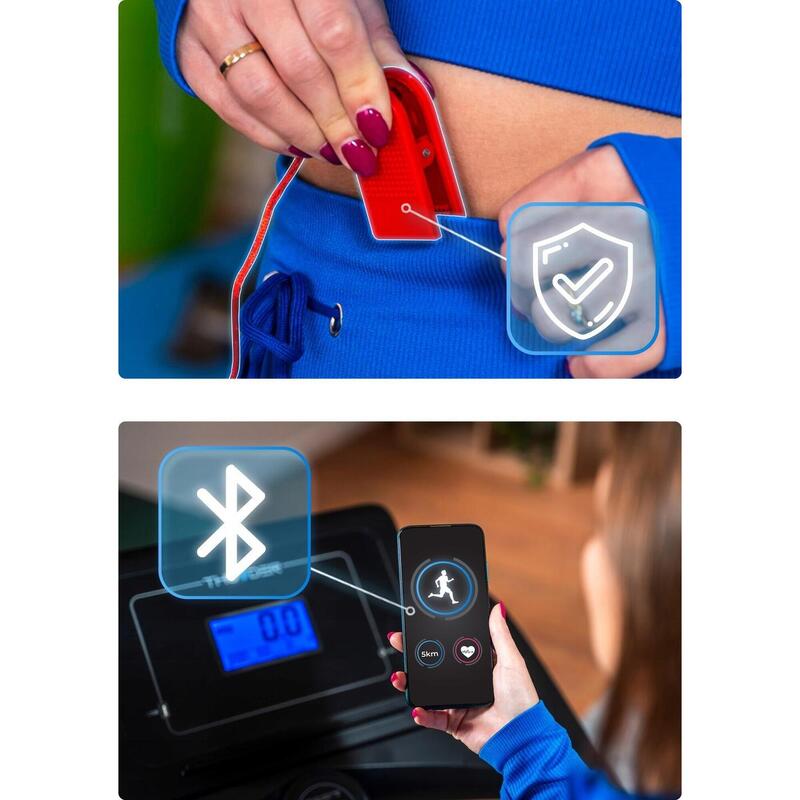 Futópad összecsukható elektromos 160 kg THUNDER PHENOM-S-BLACK 18 km/h