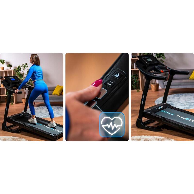 Futópad összecsukható elektromos 160 kg THUNDER PHENOM-S-BLACK 18 km/h