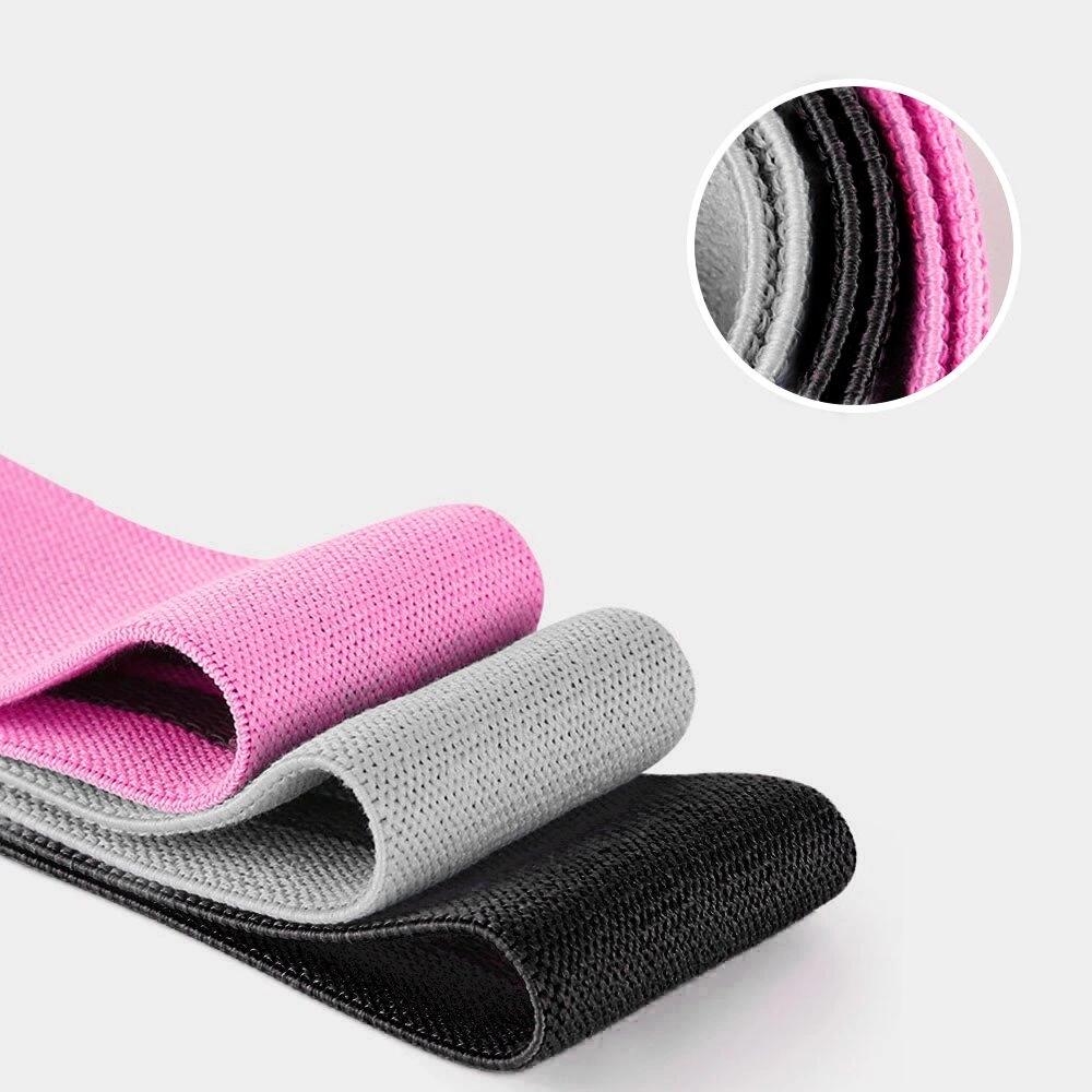 Bandes de résistance pour exercices de fitness Wozinsky en tissu 3 pièces 3/7