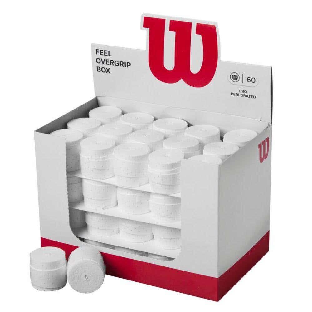 WILSON Scatola 60 Wilson Padel Overgrips Bianco Pro perforato