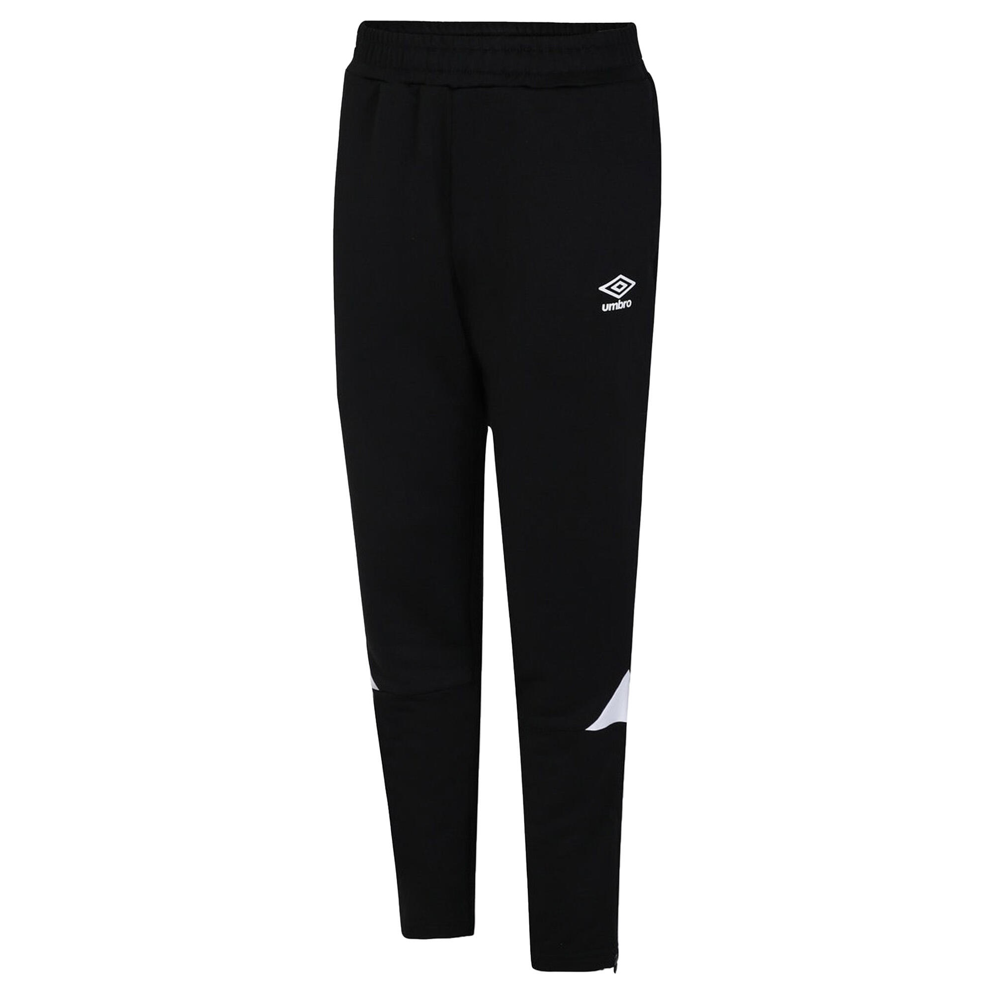 UMBRO Childrens/Kids Total Tapered Training Jogging Bottoms (Black/White)