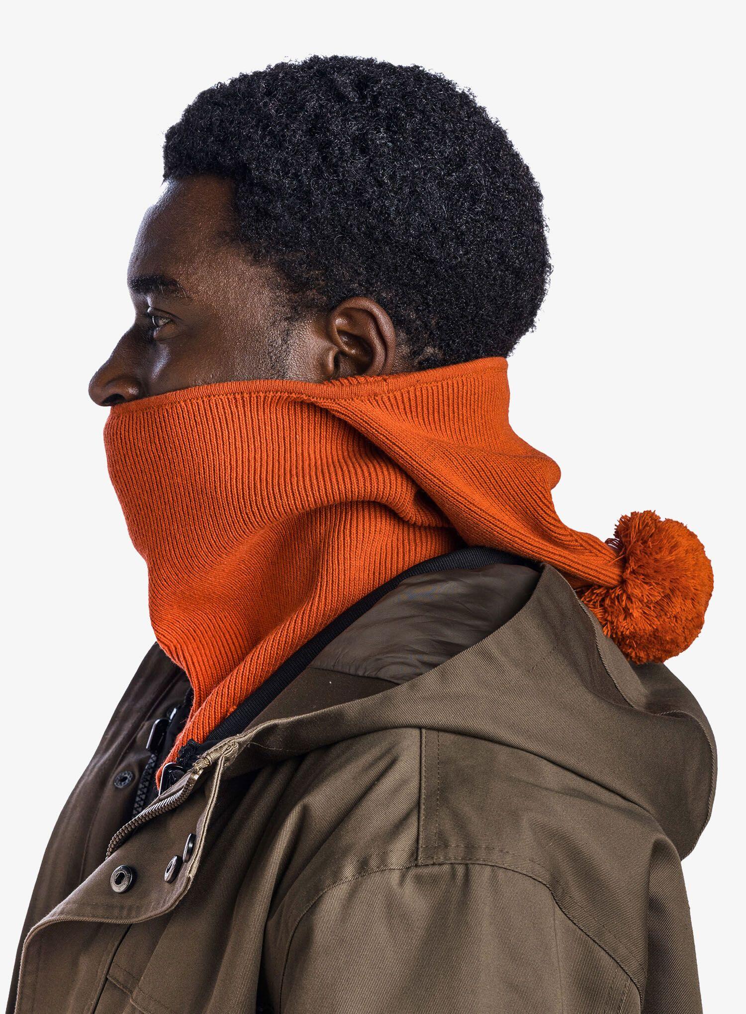 Kominiarka Buff Knitted Balaclava Nilan - orange red 6/7