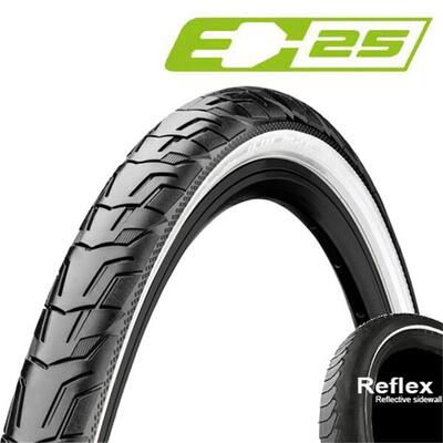 Continental 42-622 RIDE City, E-25, Draht, Reflex schwarz/weiß