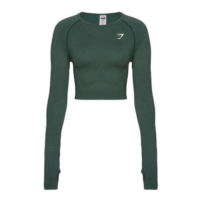 Gymshark vital seamless crop top-trainingstop met lange mouwen voor dames