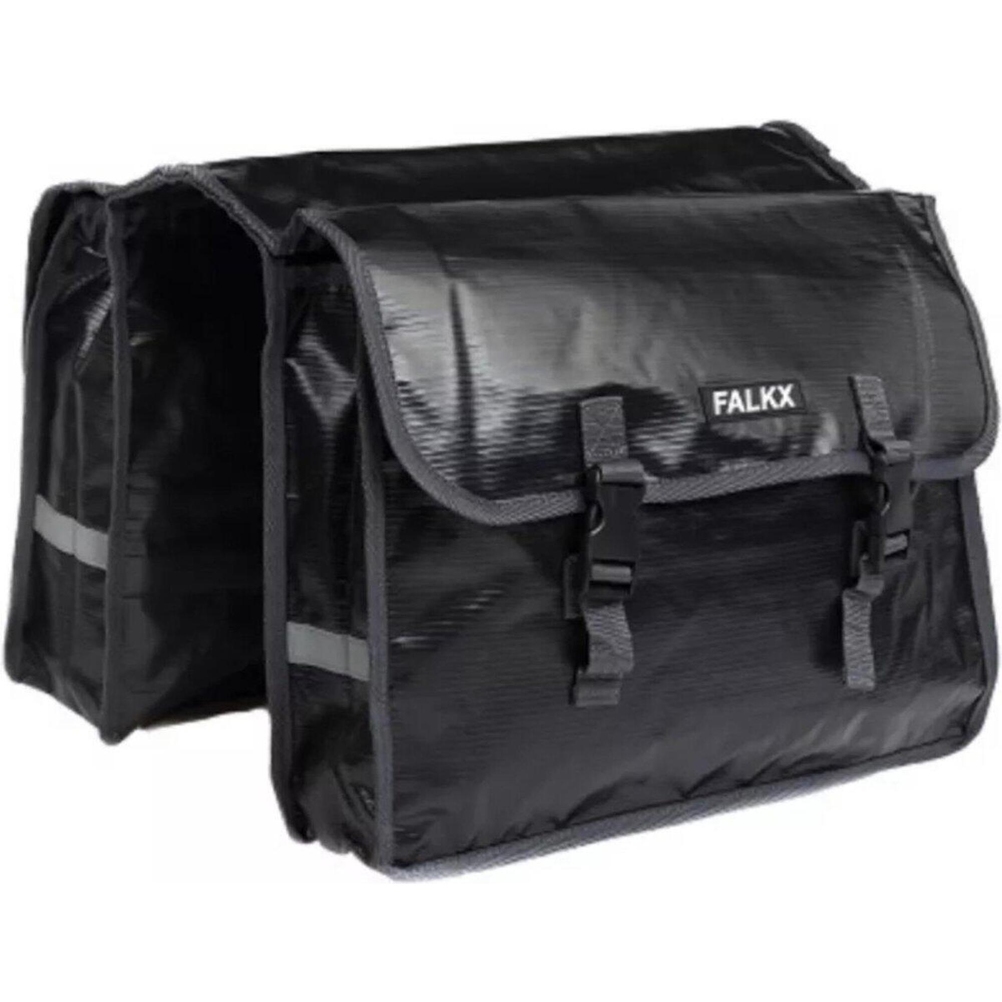 Falkx - Double Panniers 24 Litres Noirs Etanches Vélos Electriques/vélos De Ville - Sacoche Vélo - Noir - 24 L - Decathlon