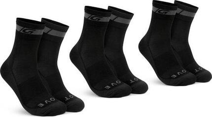 Fahrradsocken Unisex - Merino 3pack Regular Cut schwarz Größe L (44-47)
