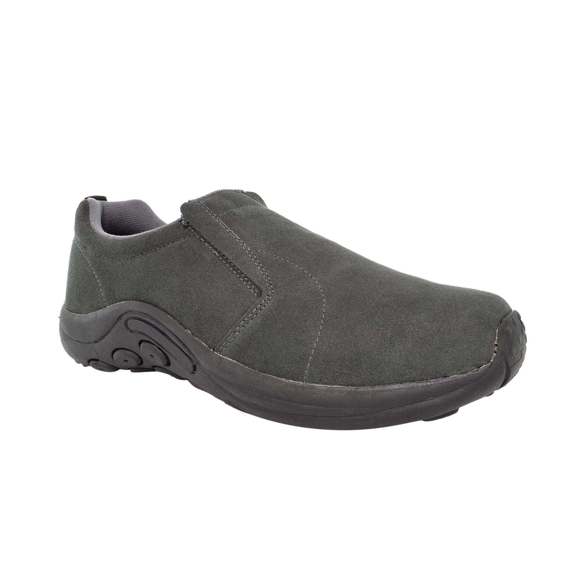 Adults Unisex Real Suede Ryno SlipOn Casual Trainers (Grey) 2/3