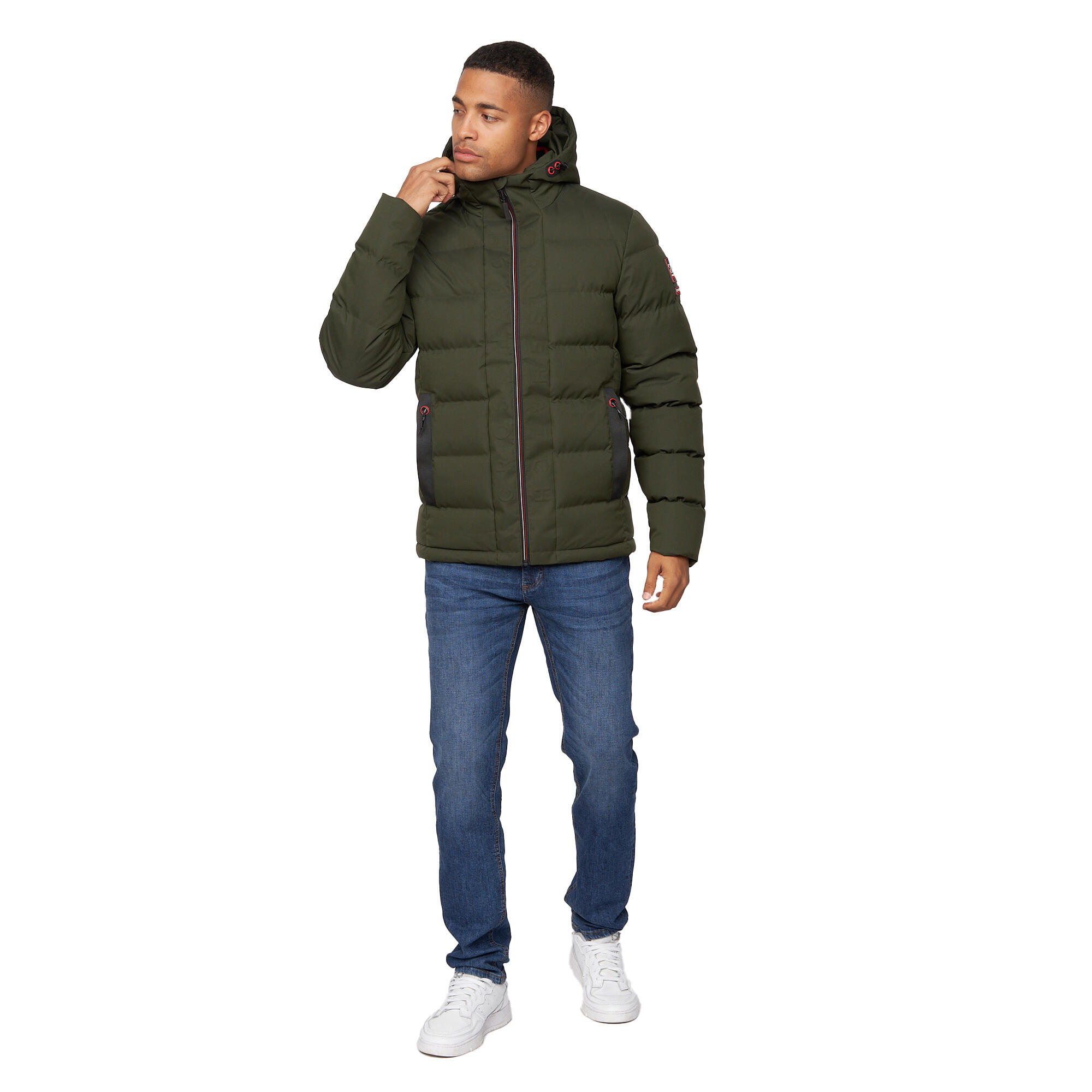Mens Kampnew Embossed Jacket (Dark Olive) 4/4