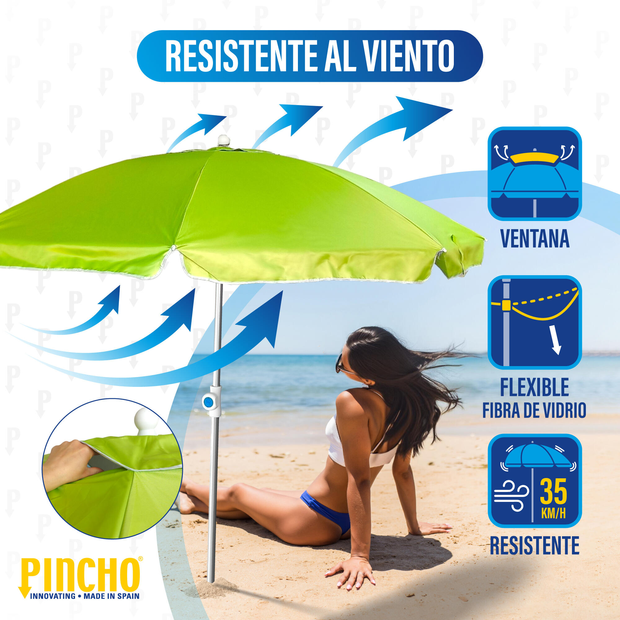 Sombrilla de Aluminio 240cm Mallorca UPF50+ color 31 2/6