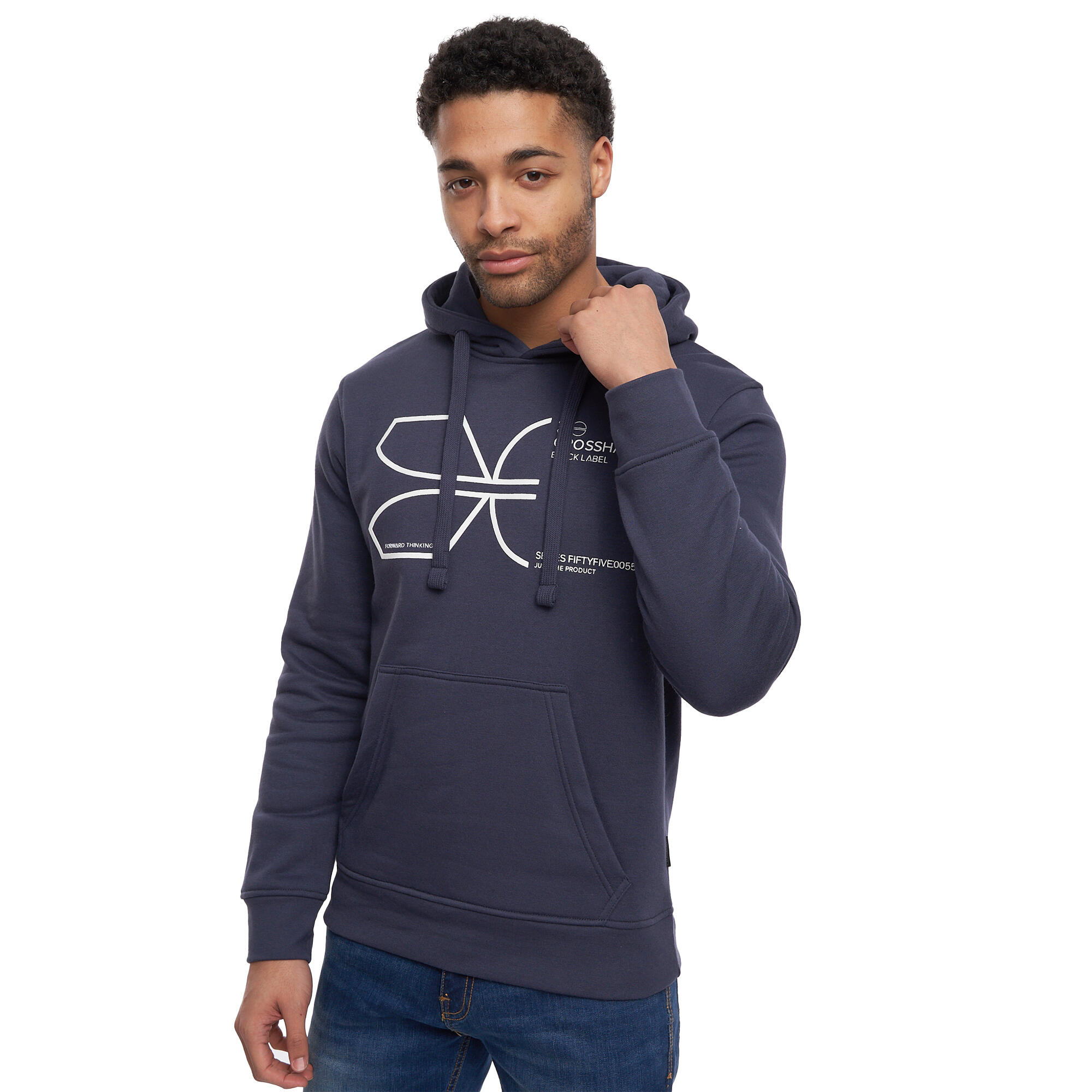 Mens Cutups Hoodie (Navy) 1/4