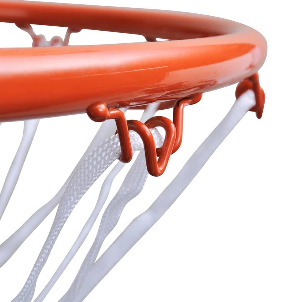 VidaXL anello da basket 45 cm arancione con rete 3/5