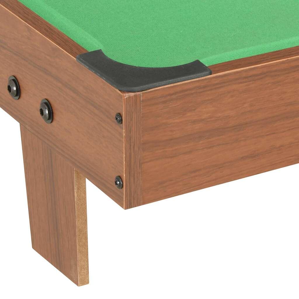 Mini mesa de billar marrón y verde 92x52x19 cm 5/6