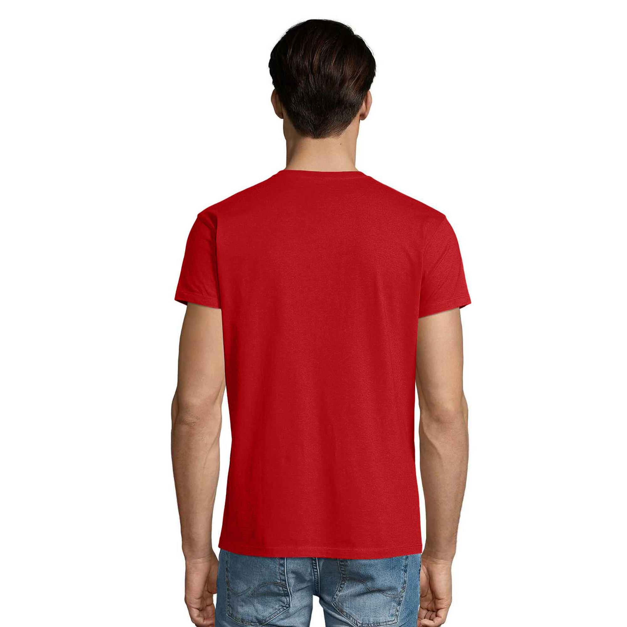 Mens Imperial V Neck TShirt (Red) 3/5