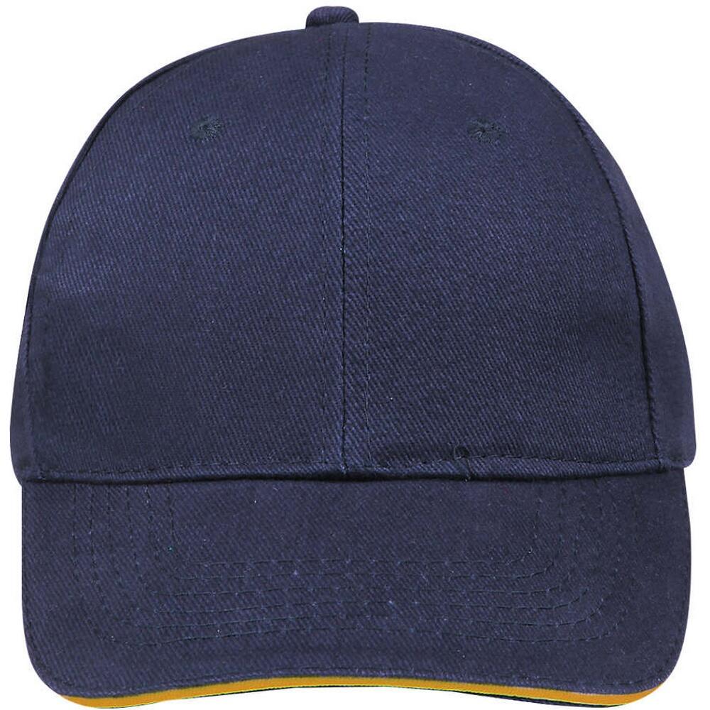 Unisex Buffalo 6 Panel Baseball Cap (French Navy/Neon Orange) 4/5