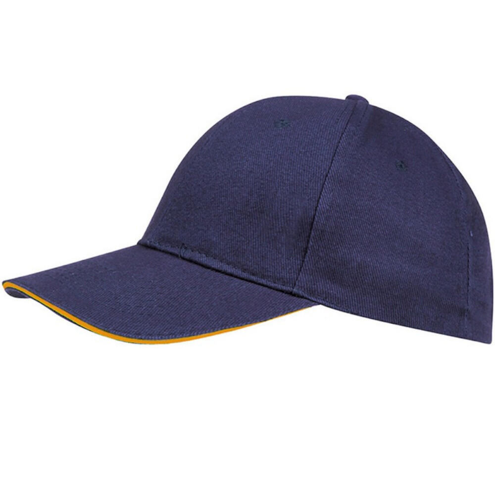 SOL'S Unisex Buffalo 6 Panel Baseball Cap (French Navy/Neon Orange)