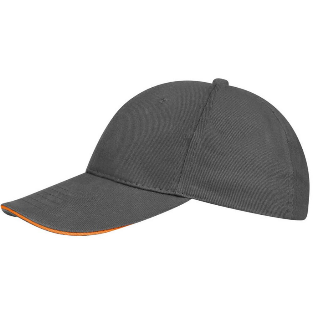 SOL'S Unisex Buffalo 6 Panel Baseball Cap (Grey/Orange)