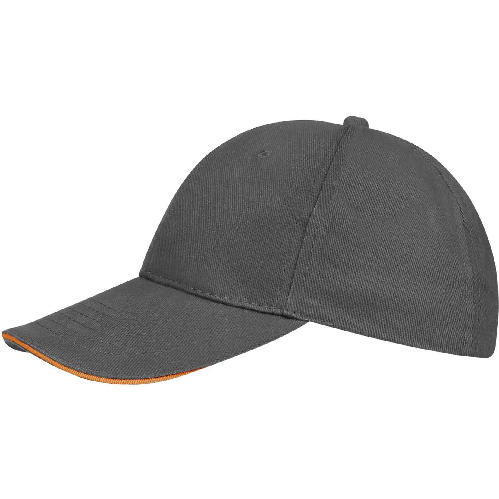 Unisex Buffalo 6 Panel Baseball Cap (Grey/Orange) 3/5