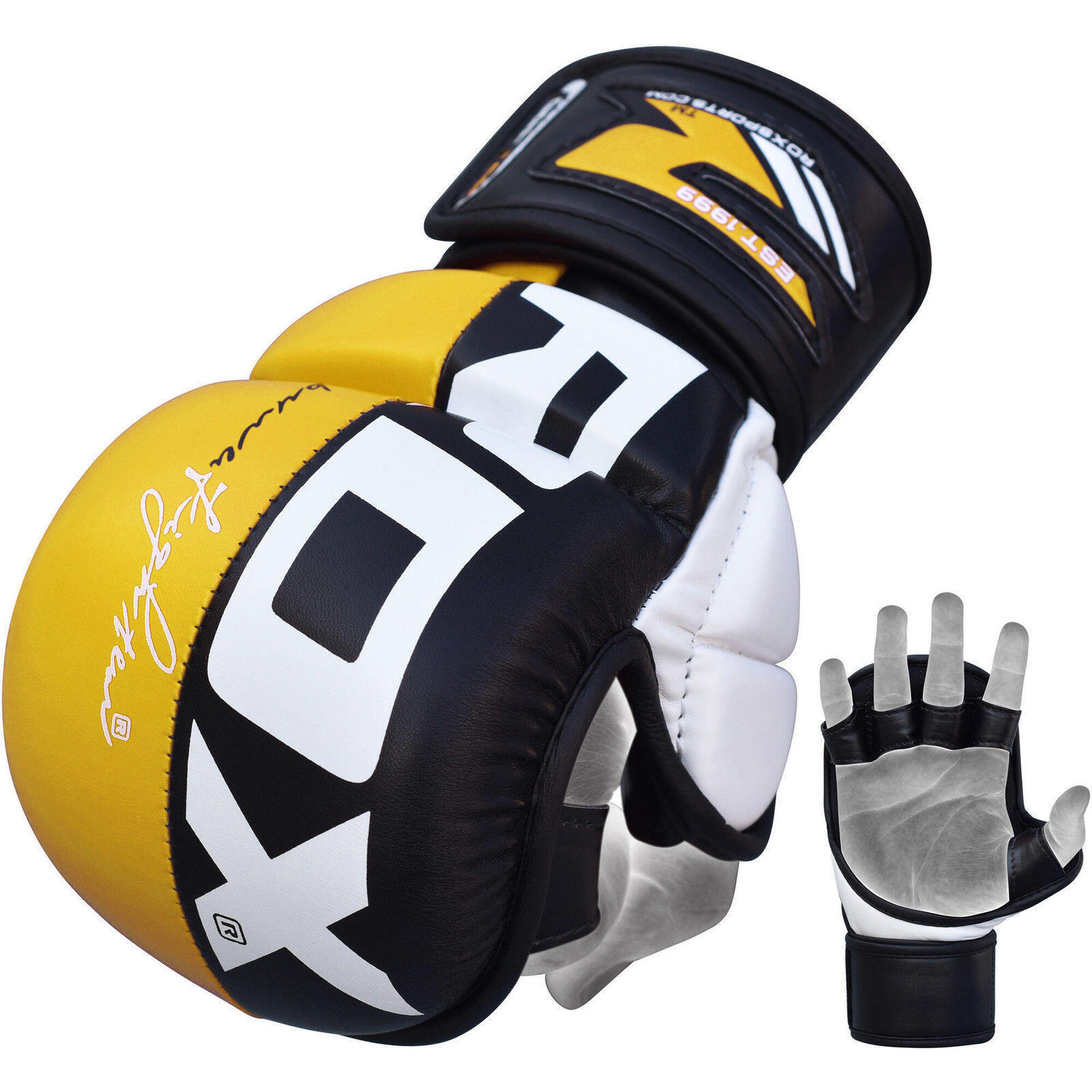 Rdx Sports - Gants De Grappin T6 Mma - Jaune - M - Mitaines De Combat - Jaune|noir - 40 M - Decathlon