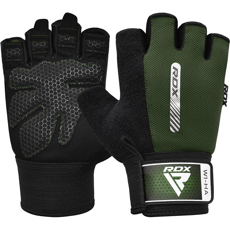 Guantes de fitness W1: con las yemas de los dedos abiertas - Verde - S