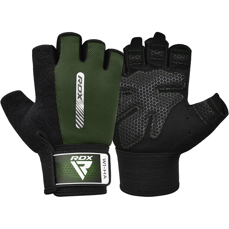 Rękawiczki fitness W1 - Z otwartymi palcami - Zielony – S 5/7