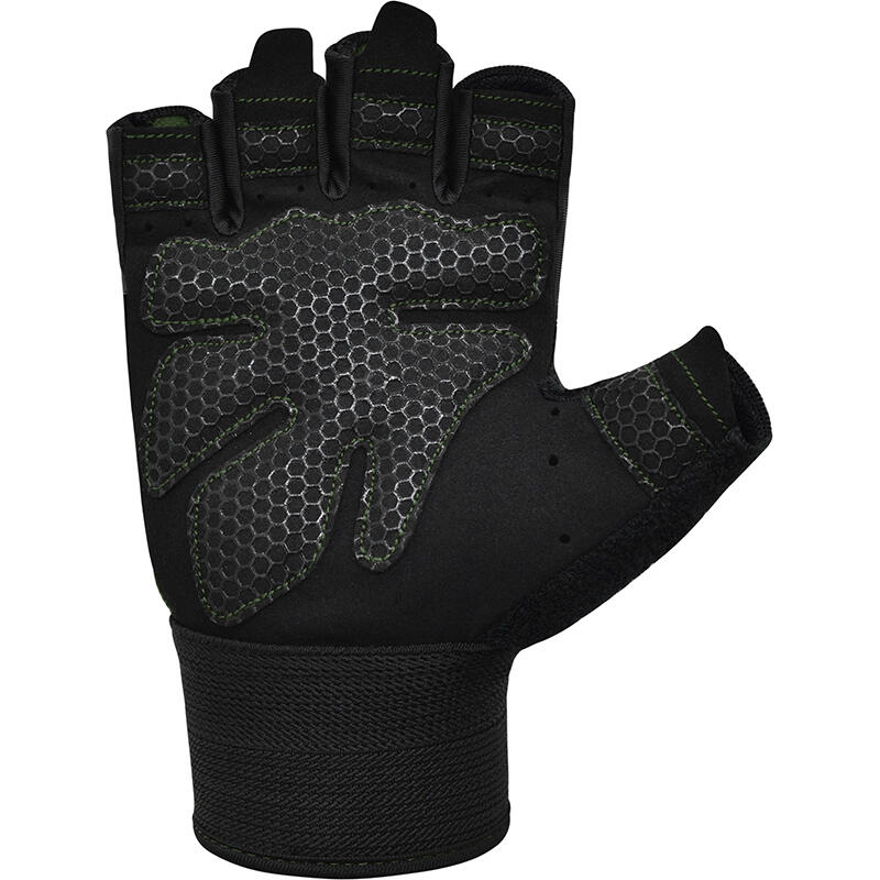 Rękawiczki fitness W1 - Z otwartymi palcami - Zielony – S 4/7